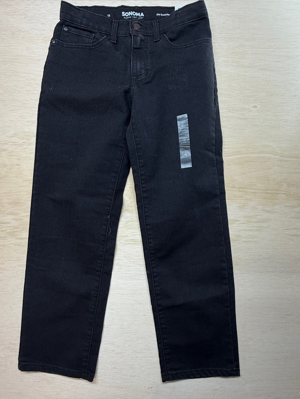 Sonoma Straight Leg The Everyday Jean Boys Size 12 Black Denim Jeans